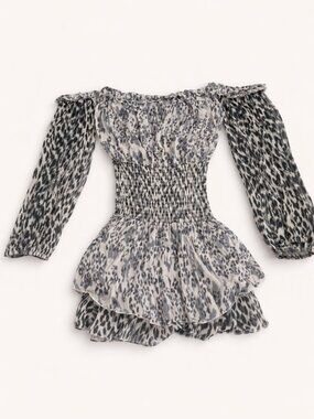 Surf Gypsy Off-The-Shoulder Animal Print Dress